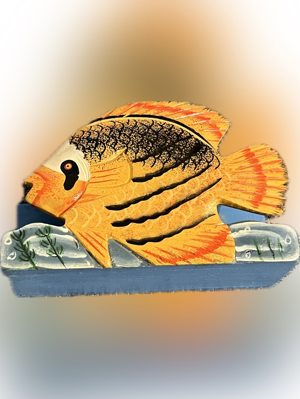 🔴Yellow Decorative Topical Fish Napkin Letter Holder Aquarium Accent